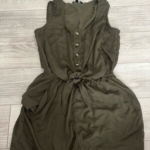 Satin Dark Green Romper from Express